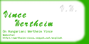 vince wertheim business card